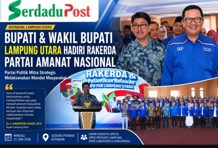 Bupati Lampung Utara Hamartoni Hadiri Rakerda PAN, Tegaskan Sinergi Politik untuk Pembangunan Daerah