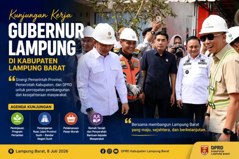 Gubernur Lampung Kunjungi Kabupaten Lampung Barat, Monitoring Percepatan Pembangunan Daerah